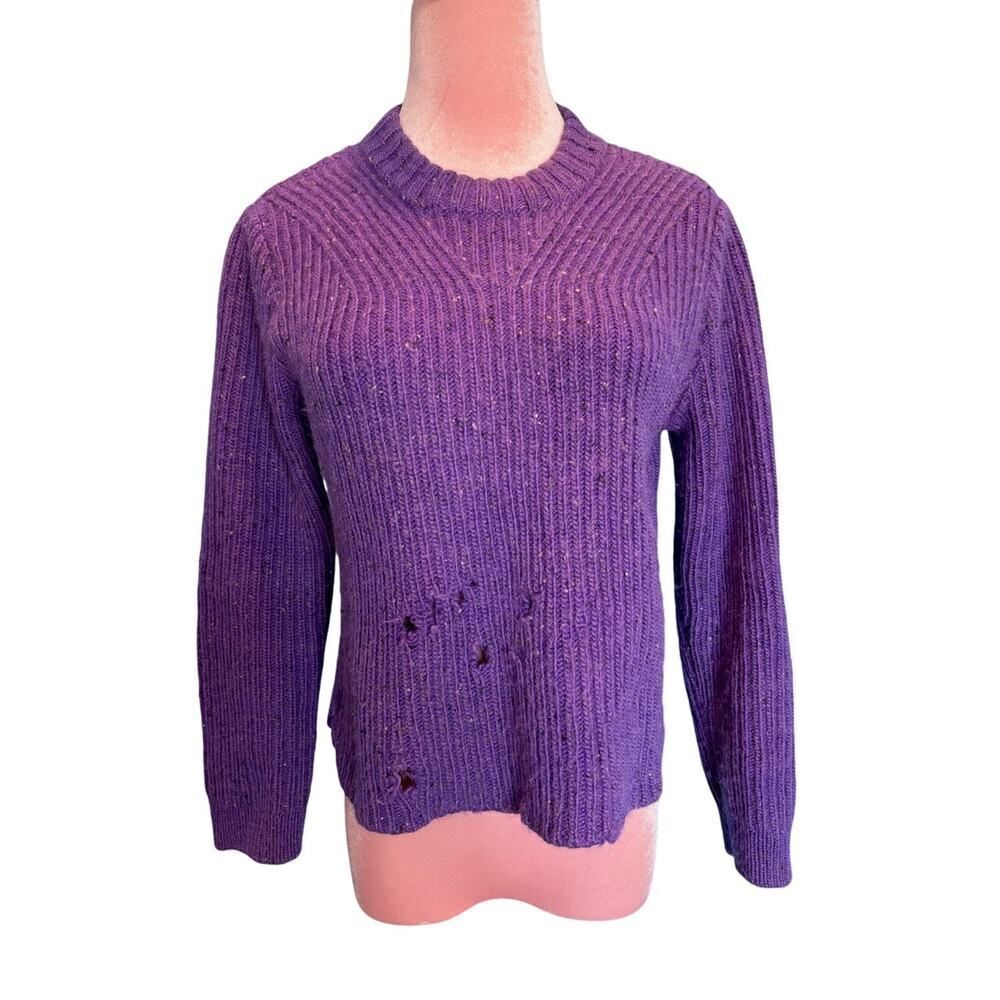 Rachel Comey Distressed Pullover Sweater Alpaca Wool Purple XS